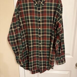 Ralph Lauren Red and Green Plaid Men's Shirt